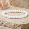 Bracelet Sélénite 6 mm – Esprit Lumineux