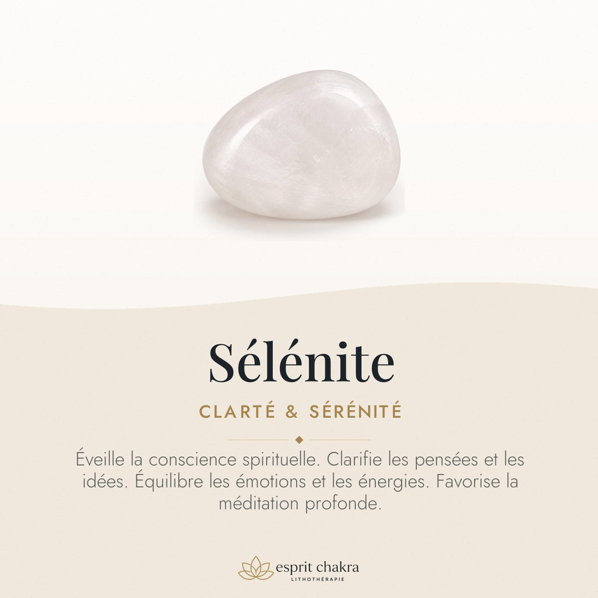 Bracelet Sélénite 8 mm – Douceur de la Lumière — vertus de la pierre