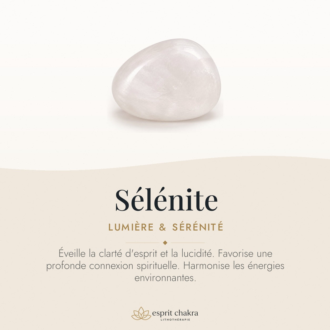 Bracelet Sélénite 8 mm – Éveil Doux — vertus de la pierre