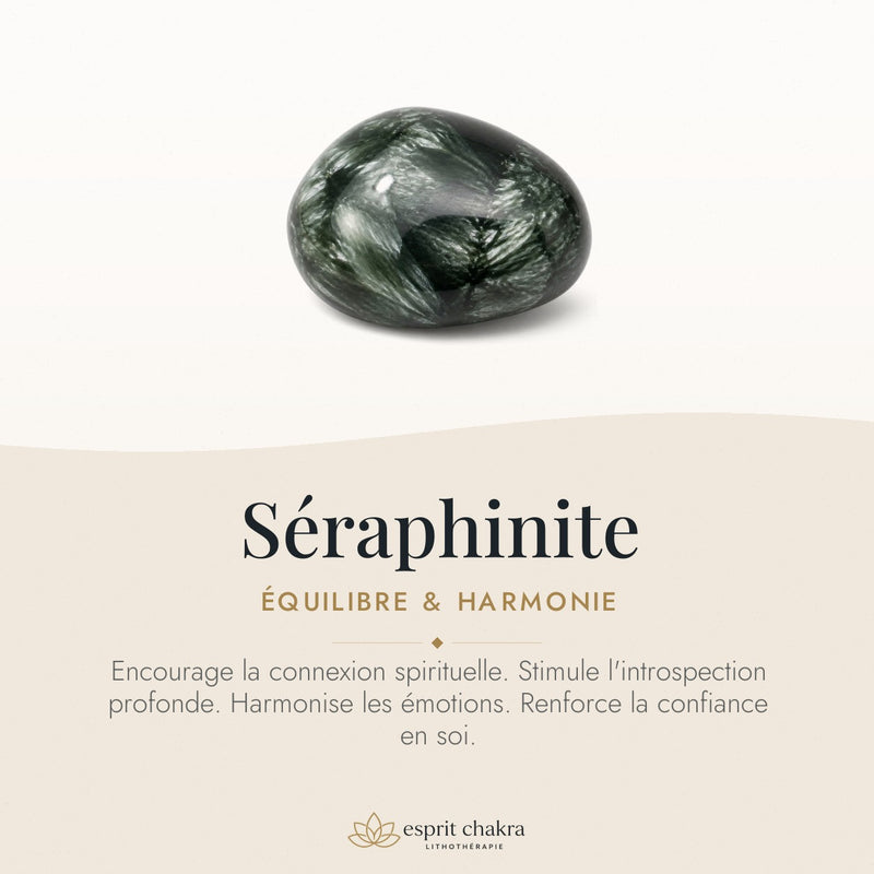Bracelet Séraphinite 6 mm – Éveil Léger