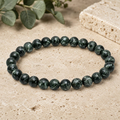 Bracelet Séraphinite 6 mm – Éveil Léger