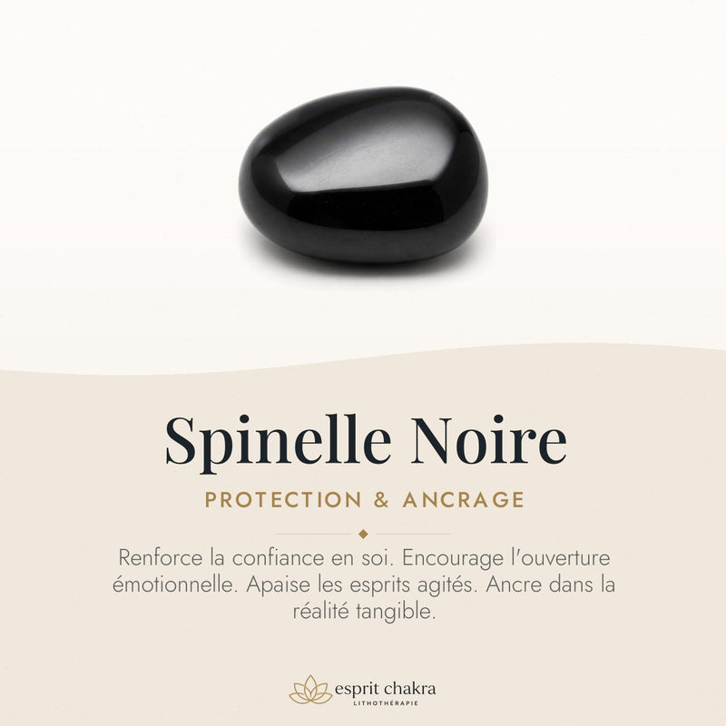 Bracelet Spinelle Noire 4 mm – Force du Recommencement