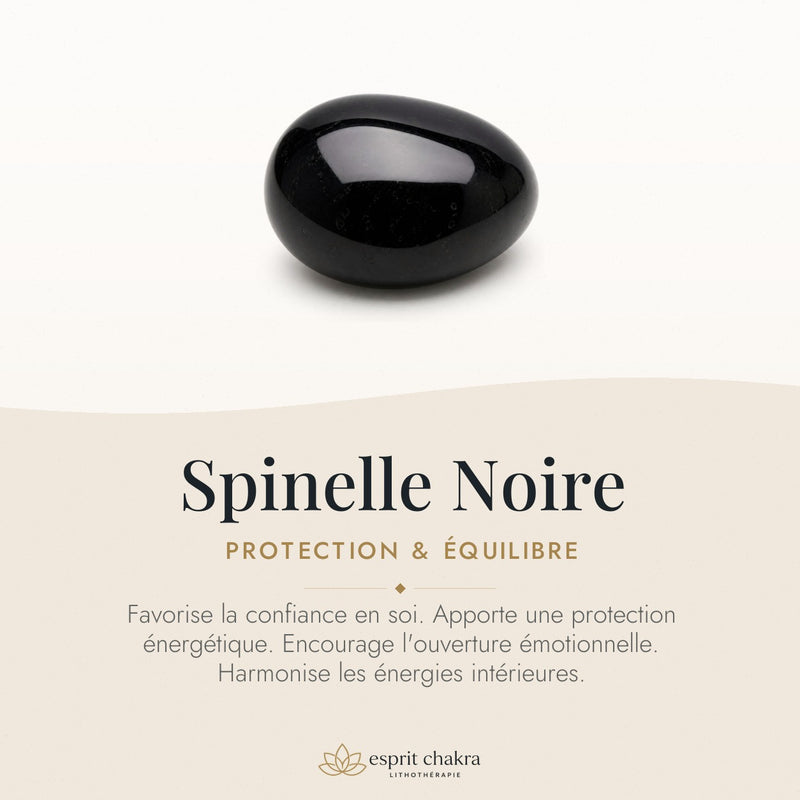 Bracelet Spinelle Noire 6 mm – Débuts Sereins