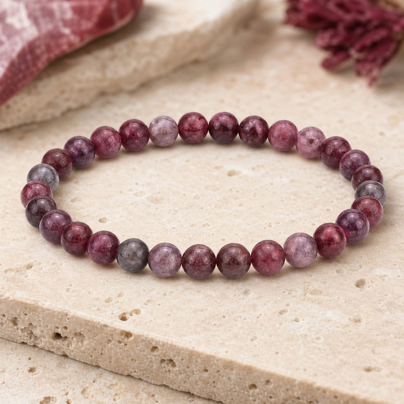 Bracelet Spinelle Rouge 6 mm – Volonté Vive