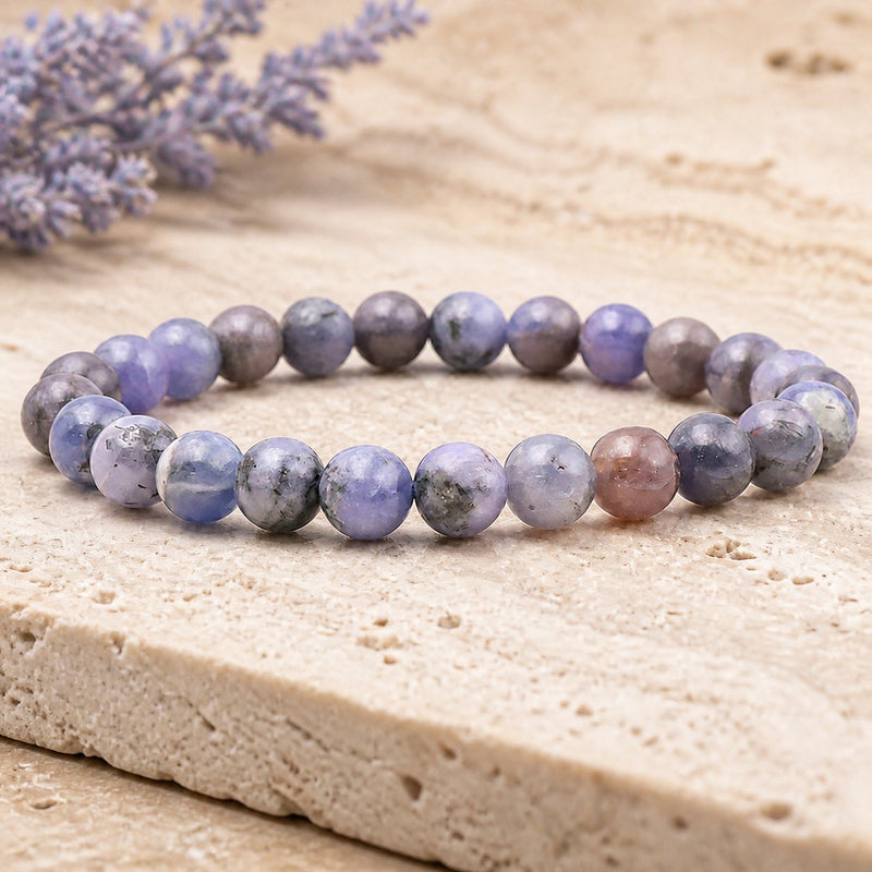 Bracelet Tanzanite 8 mm – Clarté de l’Élévation