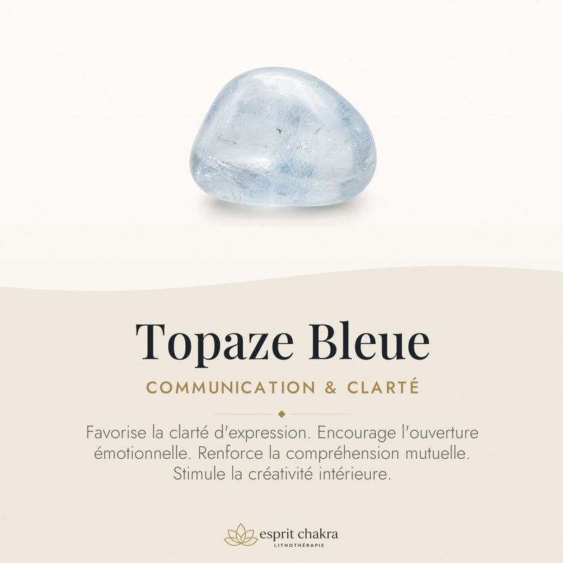 Bracelet Topaze Bleue 10 mm – Sincérité des Mots