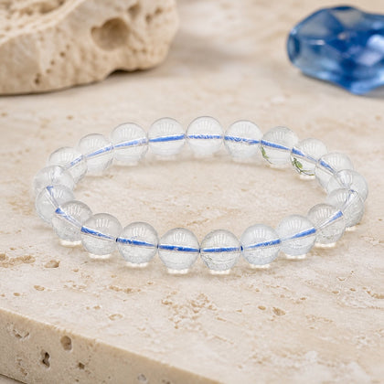 Bracelet Topaze Bleue 10 mm – Sincérité des Mots