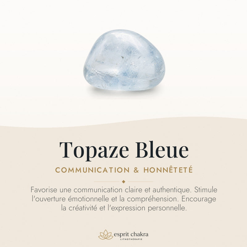 Bracelet Topaze Bleue 8 mm – Calme Ample