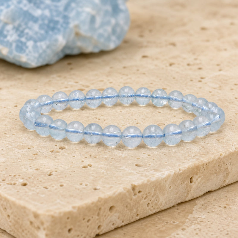 Bracelet Topaze Bleue 8 mm – Calme Ample