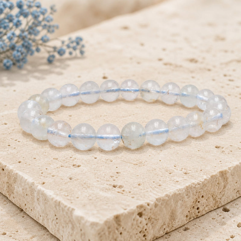 Bracelet Topaze Bleue 8 mm – Parole Nette