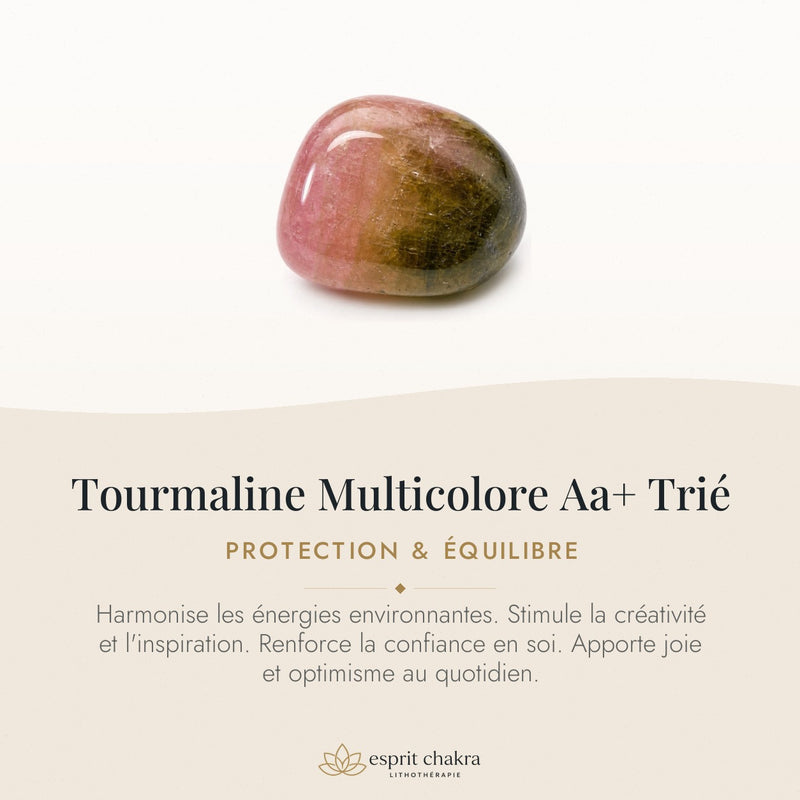 Bracelet Tourmaline Multicolore 10 mm – Protection des Nuances