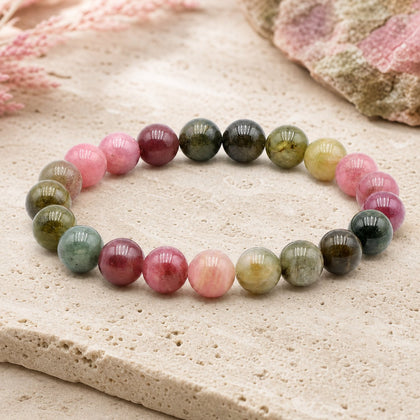 Bracelet Tourmaline Multicolore 10 mm – Protection des Nuances