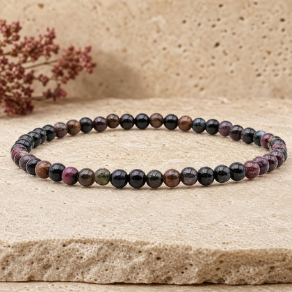 Bracelet Tourmaline Multicolore 4 mm – Diversité Sereine