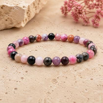 Bracelet Tourmaline Multicolore 6 mm – Calme Patient