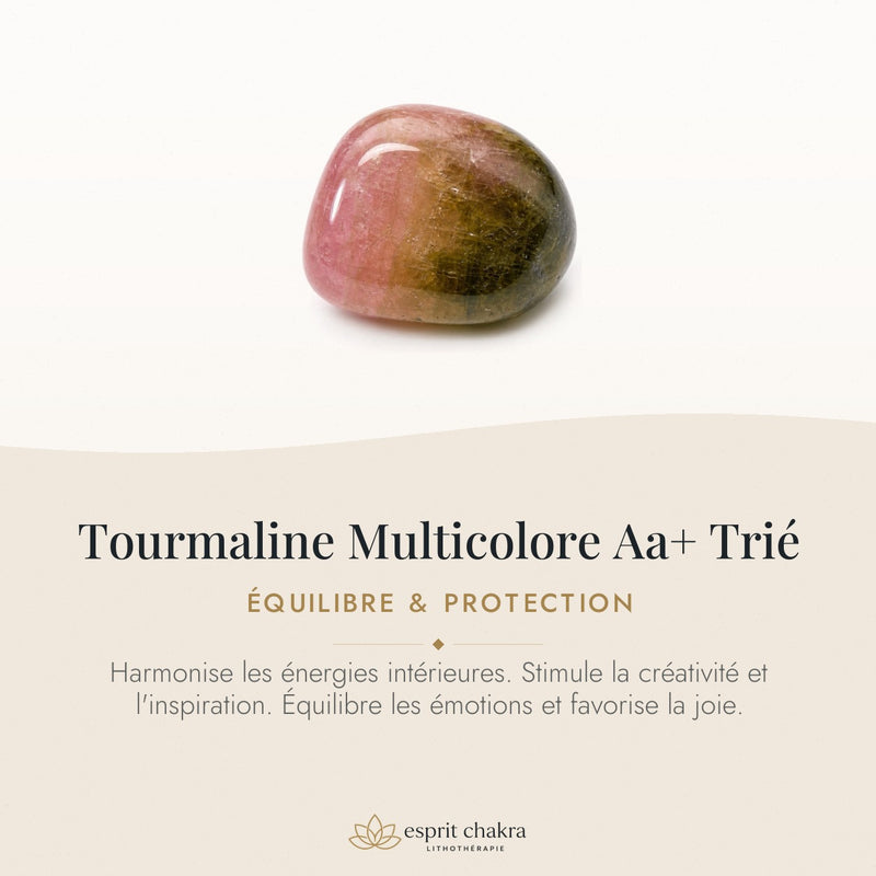 Bracelet Tourmaline Multicolore 6 mm – Équilibre