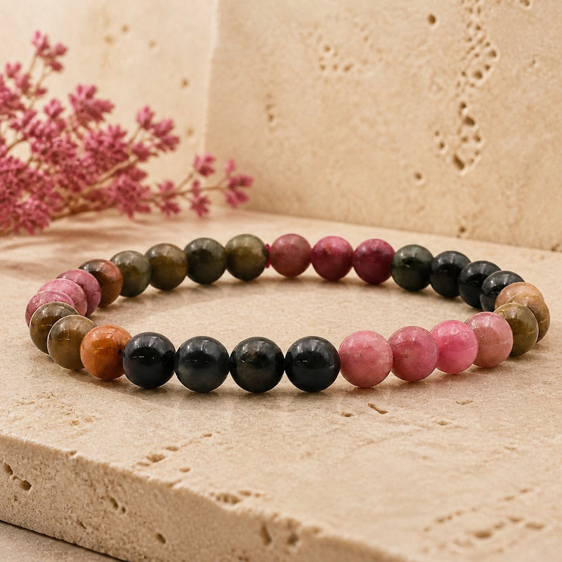 Bracelet Tourmaline Multicolore 6 mm – Équilibre