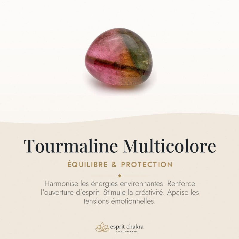 Bracelet Tourmaline Multicolore 6 mm – Silence Doux