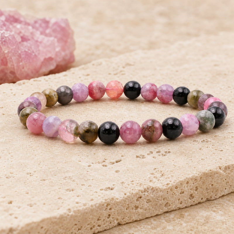 Bracelet Tourmaline Multicolore 6 mm – Silence Doux