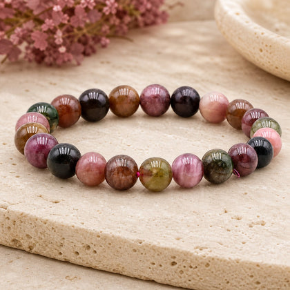 Bracelet Tourmaline Multicolore 8 mm – Paix Douce