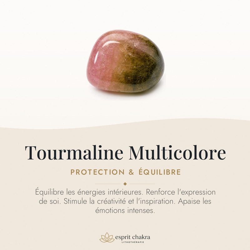 Bracelet Tourmaline Multicolore 8 mm – Paix Simple