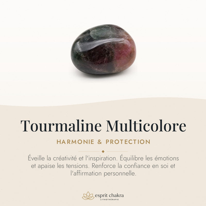 Bracelet Tourmaline Multicolore 8 mm – Paix Tranquille