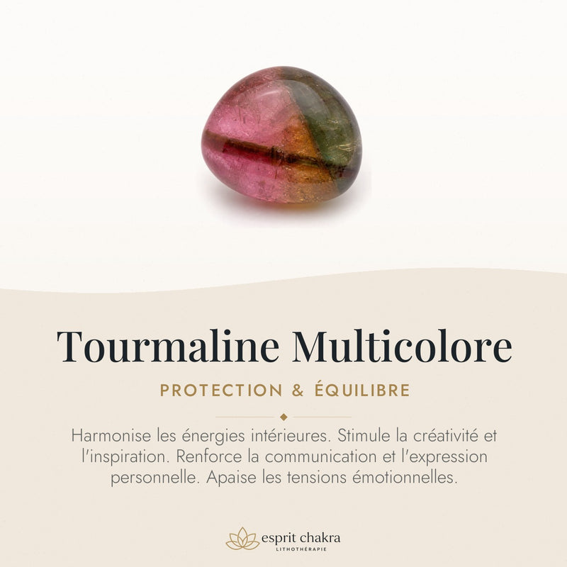 Bracelet Tourmaline Multicolore 8 mm – Silence Léger