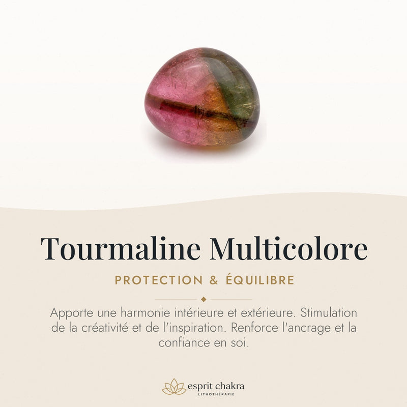 Bracelet Tourmaline Multicolore 8 mm – Silence Serein