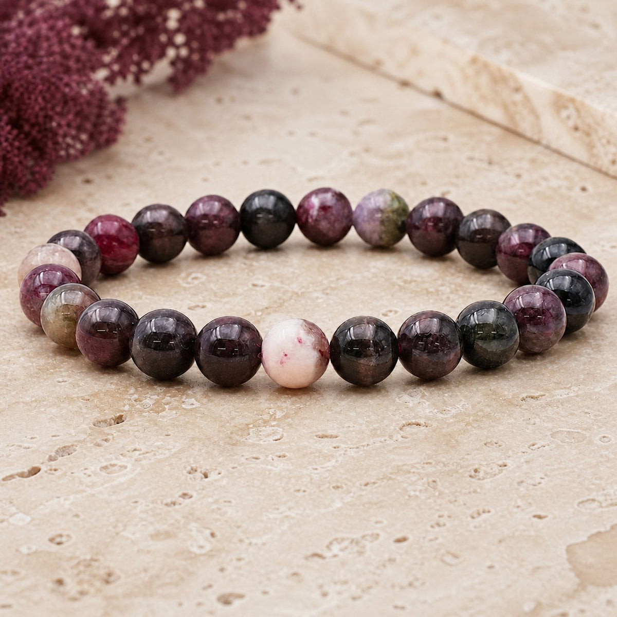 Bracelet Tourmaline Multicolore 8 mm – Silence Serein