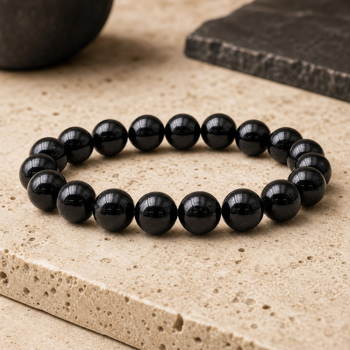 Bracelet Tourmaline Noire 10 mm – Abri Tranquille