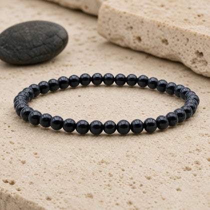 Bracelet Tourmaline Noire 4 mm – Paix du Matin