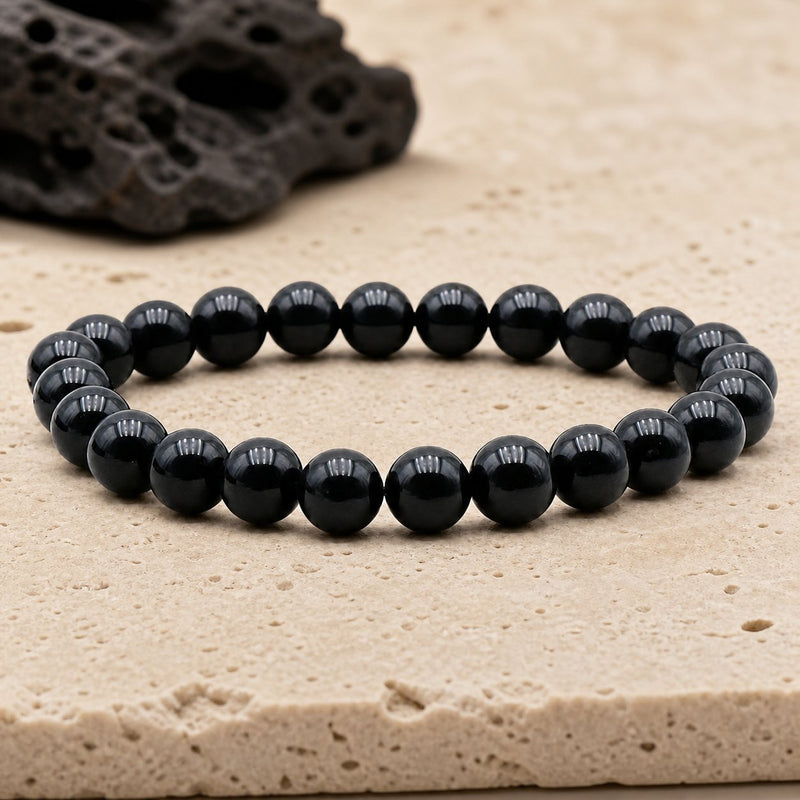 Bracelet Tourmaline Noire 8 mm – Sérénité Légère