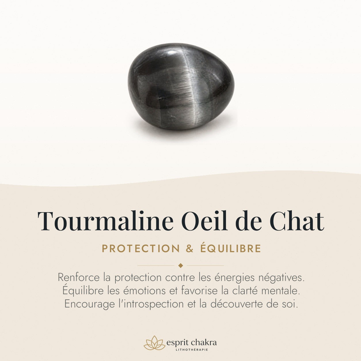 Bracelet Tourmaline Oeil de Chat 6 mm – Protection Claire — vertus de la pierre