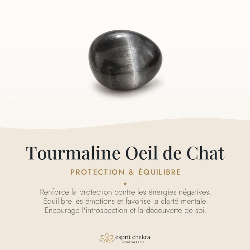 Bracelet Tourmaline Oeil de Chat 6 mm – Protection Claire