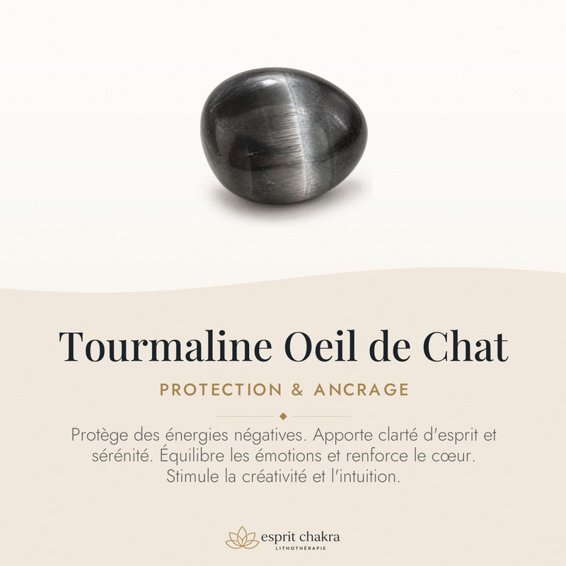 Bracelet Tourmaline Oeil de Chat 8 mm – Quiétude Douce