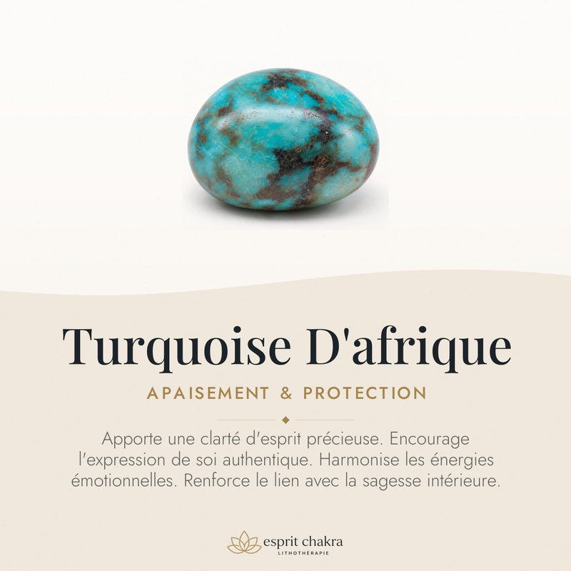 Bracelet Turquoise d'Afrique 6 mm – Apaisement de l’Effort