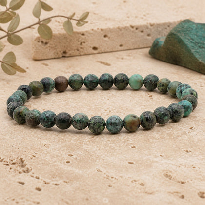 Bracelet Turquoise d'Afrique 6 mm – Apaisement de l’Effort