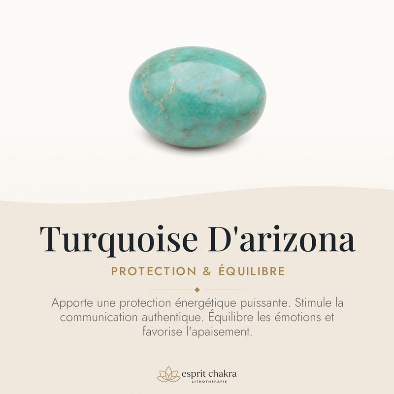 Bracelet Turquoise d'Arizona 6 mm – Protection de l’Espace
