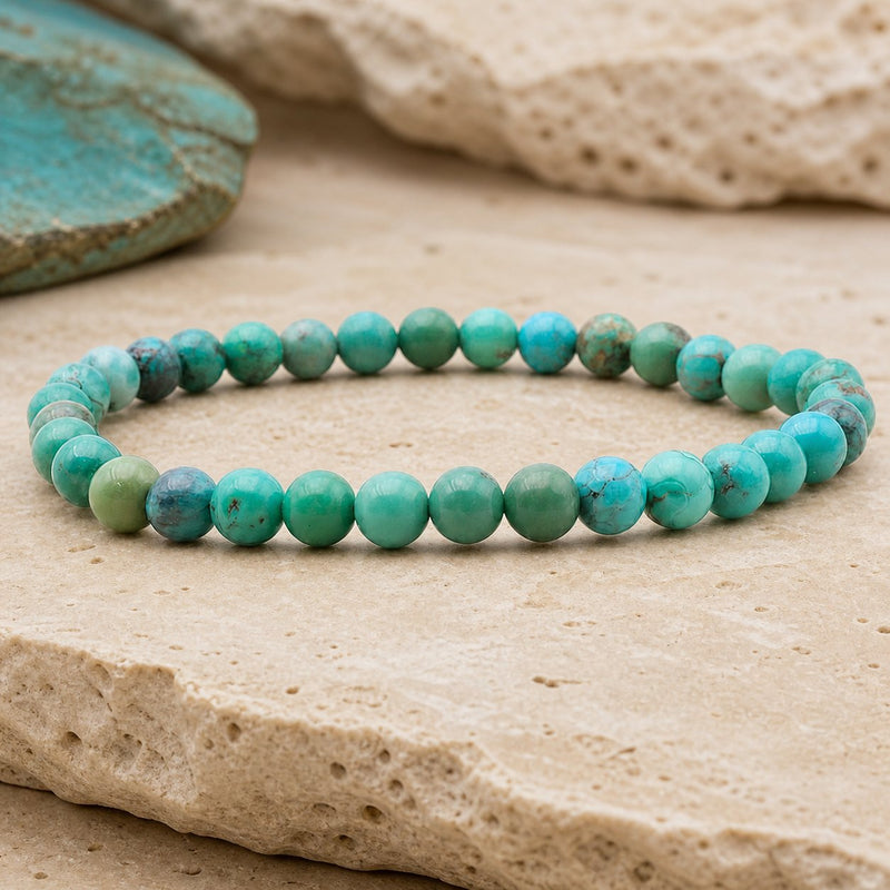 Bracelet Turquoise du Tibet 6 mm – Recueillement Paisible