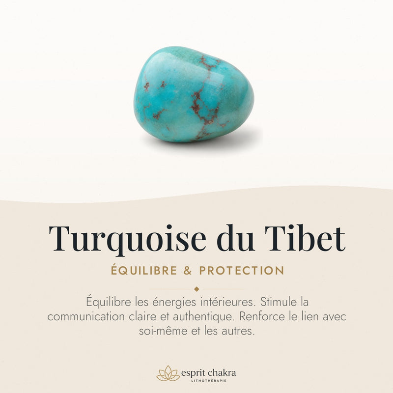 Bracelet Turquoise du Tibet 6 mm – Souffle Clair