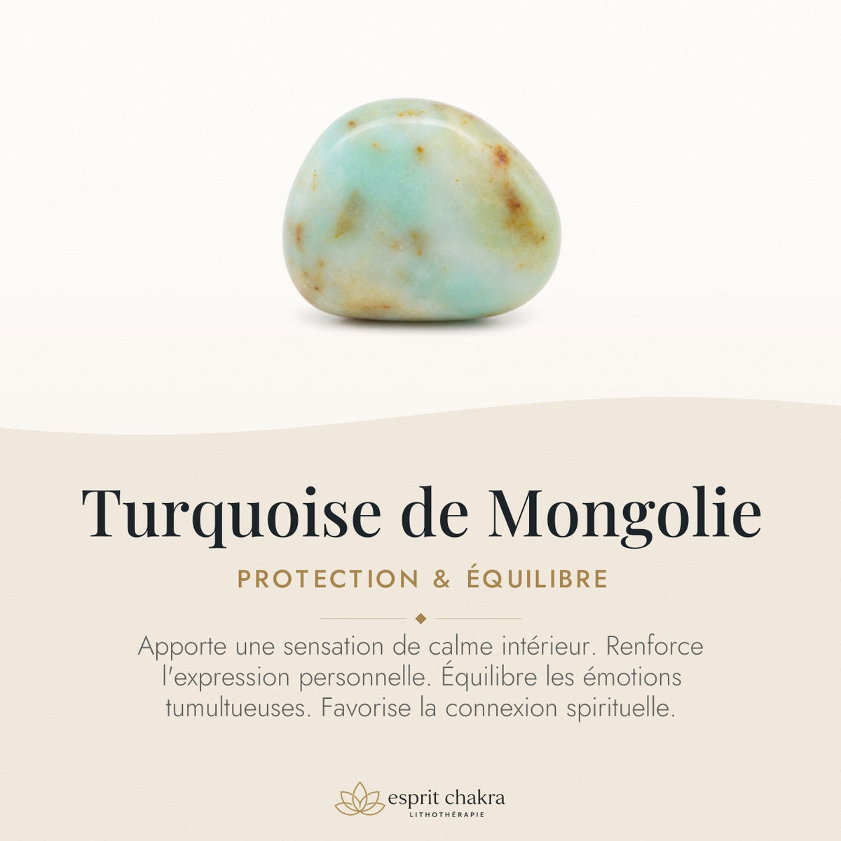 Bracelet Turquoise Mongolie 6 mm – Liberté du Grand Air — vertus de la pierre