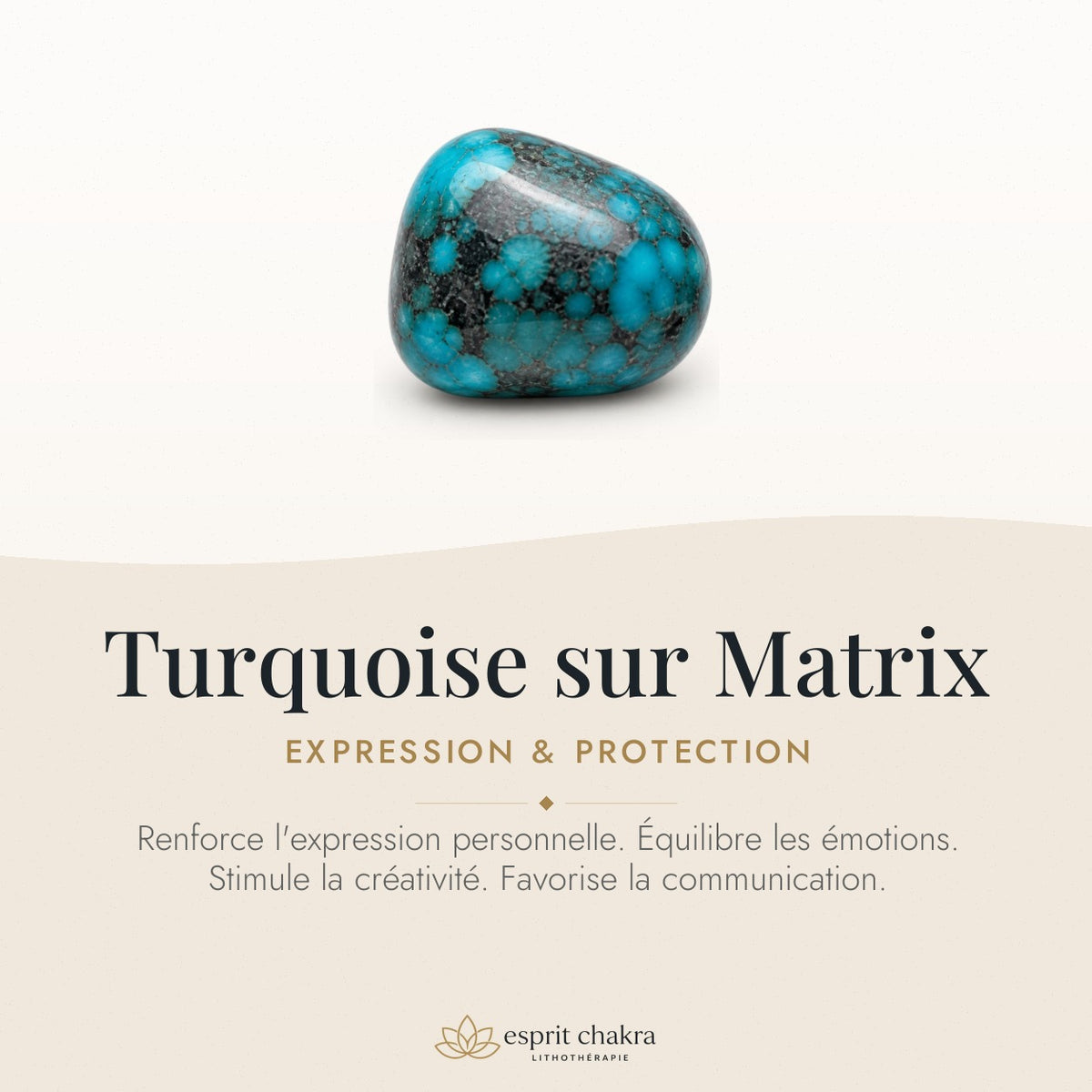 Bracelet Turquoise sur Matrix 10 mm – Voix Confiante — vertus de la pierre