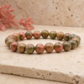 Bracelet Unakite 8 mm – Confiance Légère